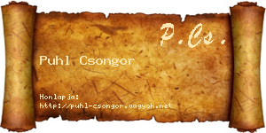 Puhl Csongor névjegykártya